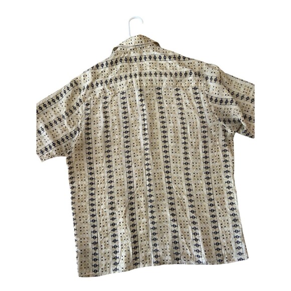 Feldini Shirt Mens Medium Geometric Short Sleeve Button Up Pocket - Picture 3 of 8
